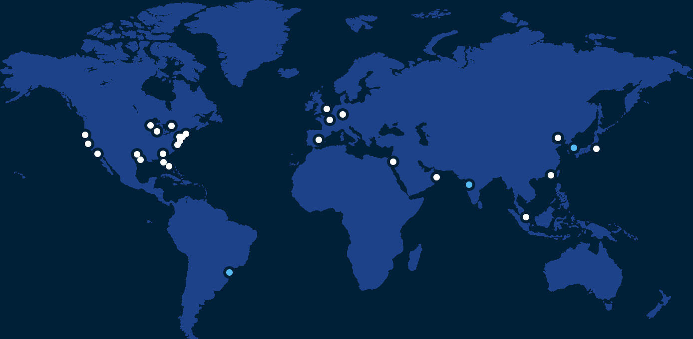 Map of Evercore office locations